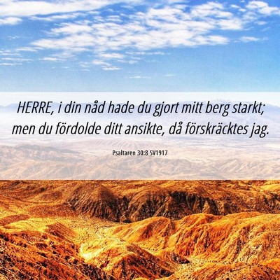 Picture 06 - Psaltaren 30:8 SV1917 - HERRE, i din nåd hade du gjort mitt berg starkt; - Bible Verse Picture