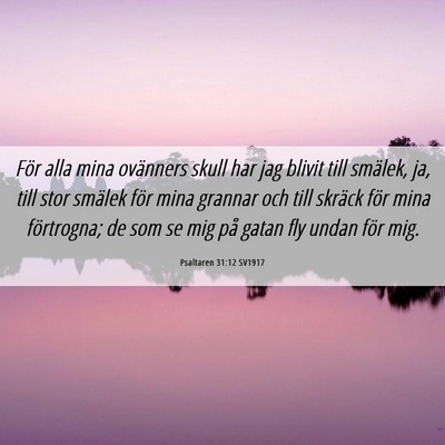 Picture 06 - Psaltaren 31:12 SV1917 - För alla mina ovänners skull har jag blivit - Bible Verse Picture