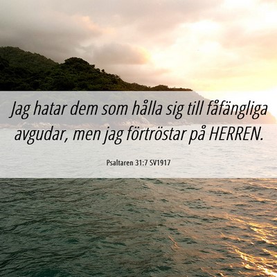 Picture 06 - Psaltaren 31:7 SV1917 - Jag hatar dem som hålla sig till fåfängliga - Bible Verse Picture