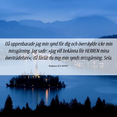 Picture 06 - Psaltaren 32:5 SV1917 - Då uppenbarade jag min synd för dig och - Bible Verse Picture