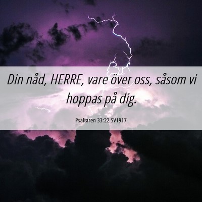 Picture 06 - Psaltaren 33:22 SV1917 - Din nåd, HERRE, vare över oss, såsom vi hoppas - Bible Verse Picture