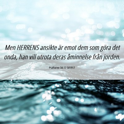 Picture 06 - Psaltaren 34:17 SV1917 - Men HERRENS ansikte är emot dem som göra det - Bible Verse Picture