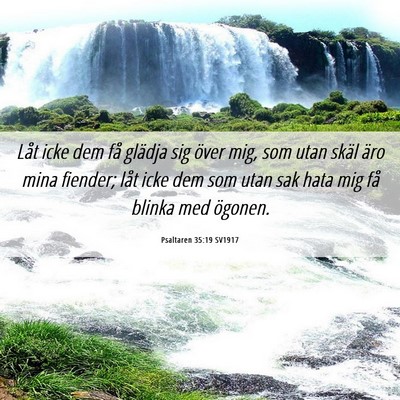 Picture 06 - Psaltaren 35:19 SV1917 - Låt icke dem få glädja sig över mig, som utan - Bible Verse Picture