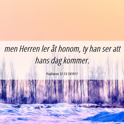 Picture 06 - Psaltaren 37:13 SV1917 - men Herren ler åt honom, ty han ser att hans dag - Bible Verse Picture