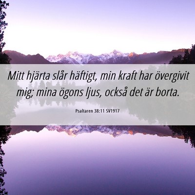 Picture 06 - Psaltaren 38:11 SV1917 - Mitt hjärta slår häftigt, min kraft har - Bible Verse Picture