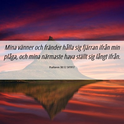 Picture 06 - Psaltaren 38:12 SV1917 - Mina vänner och fränder hålla sig fjärran - Bible Verse Picture