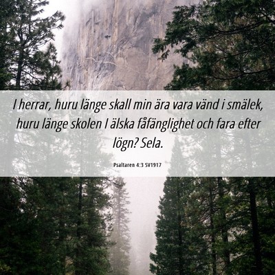 Picture 06 - Psaltaren 4:3 SV1917 - I herrar, huru länge skall min ära vara vänd i - Bible Verse Picture