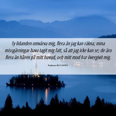 Picture 06 - Psaltaren 40:13 SV1917 - Ty lidanden omvärva mig, flera än jag kan - Bible Verse Picture