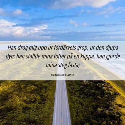Picture 06 - Psaltaren 40:3 SV1917 - Han drog mig upp ur fördärvets grop, ur den - Bible Verse Picture