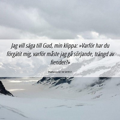 Picture 06 - Psaltaren 42:10 SV1917 - Jag vill säga till Gud, min klippa: »Varför - Bible Verse Picture