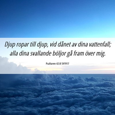 Picture 06 - Psaltaren 42:8 SV1917 - Djup ropar till djup, vid dånet av dina - Bible Verse Picture