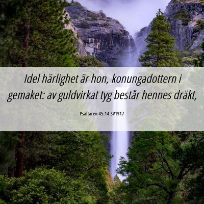 Picture 06 - Psaltaren 45:14 SV1917 - Idel härlighet är hon, konungadottern i - Bible Verse Picture