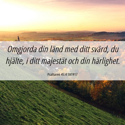 Picture 06 - Psaltaren 45:4 SV1917 - Omgjorda din länd med ditt svärd, du hjälte, i - Bible Verse Picture