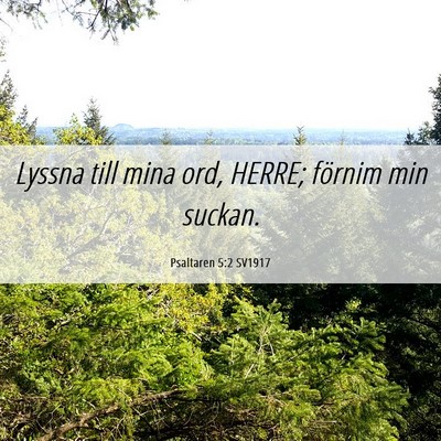 Picture 06 - Psaltaren 5:2 SV1917 - Lyssna till mina ord, HERRE; förnim min - Bible Verse Picture