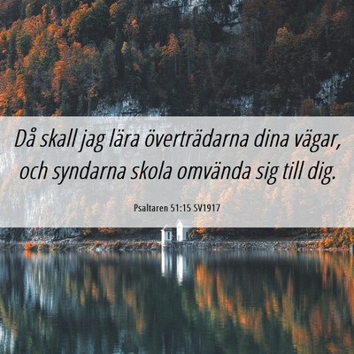 Picture 06 - Psaltaren 51:15 SV1917 - Då skall jag lära överträdarna dina vägar, - Bible Verse Picture