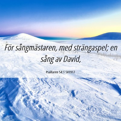 Picture 06 - Psaltaren 54:1 SV1917 - För sångmästaren, med strängaspel; en sång - Bible Verse Picture