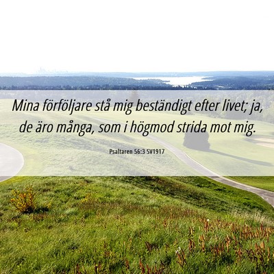 Picture 06 - Psaltaren 56:3 SV1917 - Mina förföljare stå mig beständigt efter - Bible Verse Picture