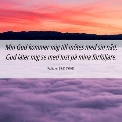 Picture 06 - Psaltaren 59:11 SV1917 - Min Gud kommer mig till mötes med sin nåd, Gud - Bible Verse Picture
