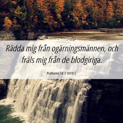 Picture 06 - Psaltaren 59:3 SV1917 - Rädda mig från ogärningsmännen, och fräls - Bible Verse Picture