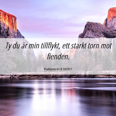 Picture 06 - Psaltaren 61:4 SV1917 - Ty du är min tillflykt, ett starkt torn mot - Bible Verse Picture