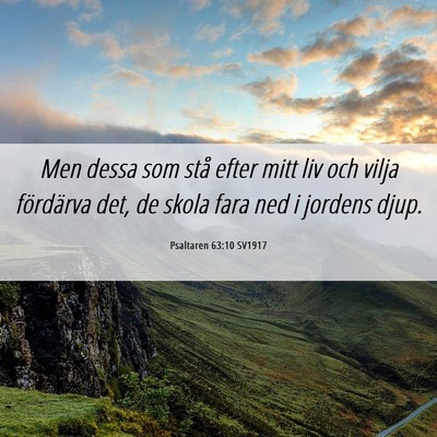 Picture 06 - Psaltaren 63:10 SV1917 - Men dessa som stå efter mitt liv och vilja - Bible Verse Picture