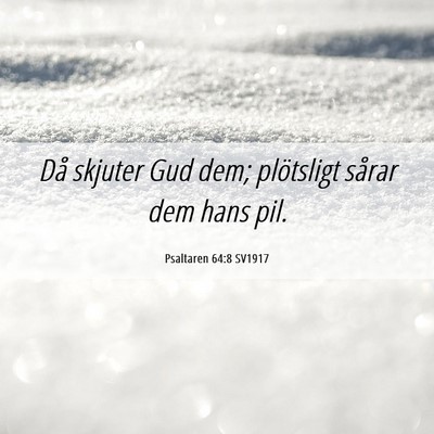 Picture 06 - Psaltaren 64:8 SV1917 - Då skjuter Gud dem; plötsligt sårar dem hans - Bible Verse Picture