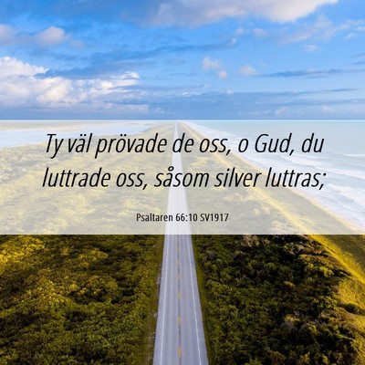 Picture 06 - Psaltaren 66:10 SV1917 - Ty väl prövade de oss, o Gud, du luttrade oss, - Bible Verse Picture