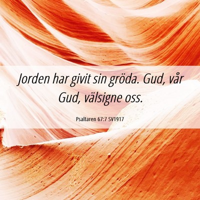 Picture 06 - Psaltaren 67:7 SV1917 - Jorden har givit sin gröda. Gud, vår Gud, - Bible Verse Picture