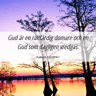 Picture 06 - Psaltaren 7:12 SV1917 - Gud är en rättfärdig domare och en Gud som - Bible Verse Picture