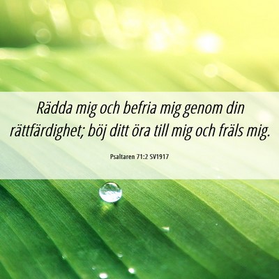 Picture 06 - Psaltaren 71:2 SV1917 - Rädda mig och befria mig genom din - Bible Verse Picture