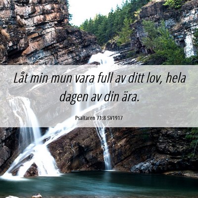 Picture 06 - Psaltaren 71:8 SV1917 - Låt min mun vara full av ditt lov, hela dagen av - Bible Verse Picture