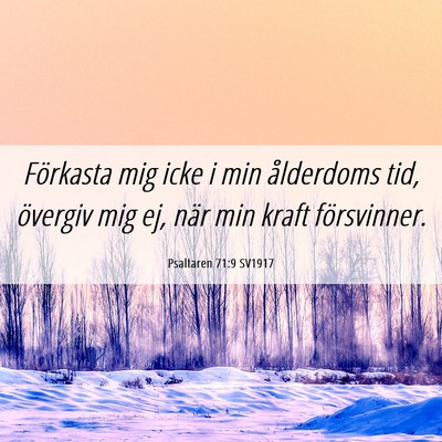 Picture 06 - Psaltaren 71:9 SV1917 - Förkasta mig icke i min ålderdoms tid, övergiv - Bible Verse Picture