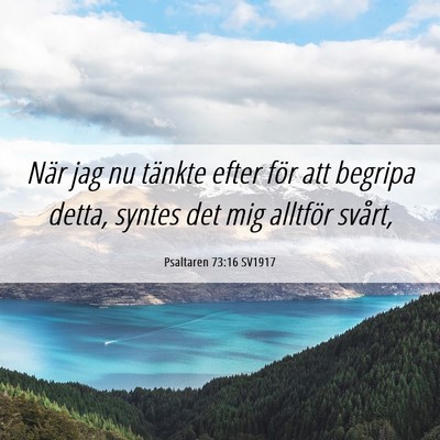 Picture 06 - Psaltaren 73:16 SV1917 - När jag nu tänkte efter för att begripa detta, - Bible Verse Picture
