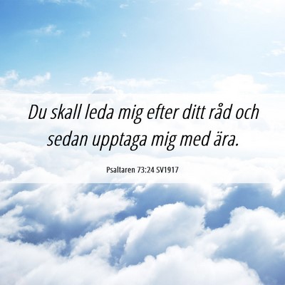Picture 06 - Psaltaren 73:24 SV1917 - Du skall leda mig efter ditt råd och sedan - Bible Verse Picture