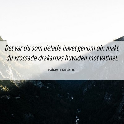 Picture 06 - Psaltaren 74:13 SV1917 - Det var du som delade havet genom din makt; du - Bible Verse Picture