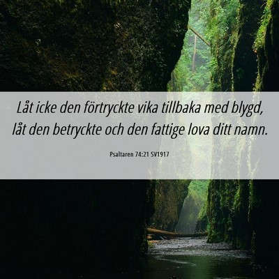 Picture 06 - Psaltaren 74:21 SV1917 - Låt icke den förtryckte vika tillbaka med - Bible Verse Picture