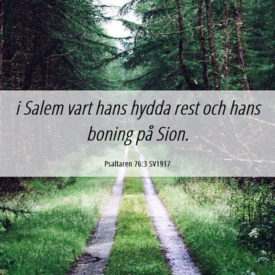 Picture 06 - Psaltaren 76:3 SV1917 - i Salem vart hans hydda rest och hans boning på - Bible Verse Picture