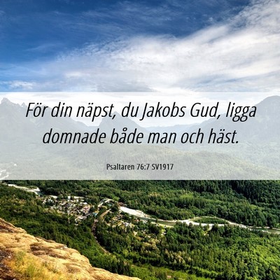 Picture 06 - Psaltaren 76:7 SV1917 - För din näpst, du Jakobs Gud, ligga domnade - Bible Verse Picture