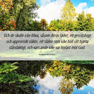 Picture 06 - Psaltaren 78:8 SV1917 - Och de skulle icke bliva, såsom deras fäder, - Bible Verse Picture