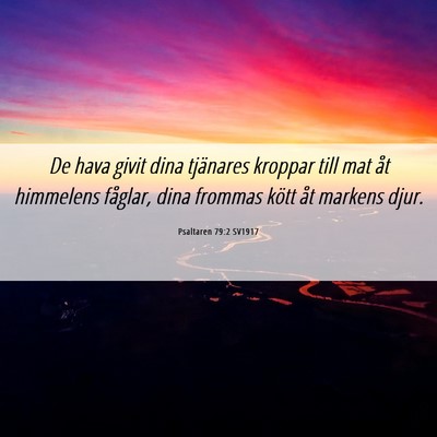 Picture 06 - Psaltaren 79:2 SV1917 - De hava givit dina tjänares kroppar till mat åt - Bible Verse Picture