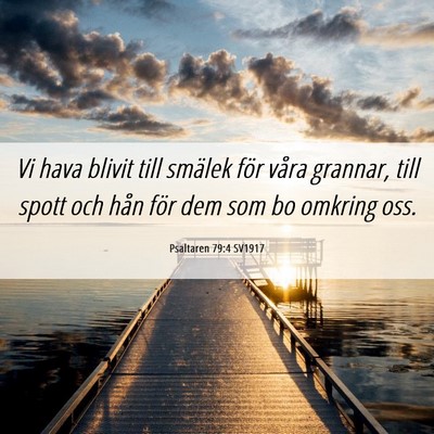 Picture 06 - Psaltaren 79:4 SV1917 - Vi hava blivit till smälek för våra grannar, - Bible Verse Picture