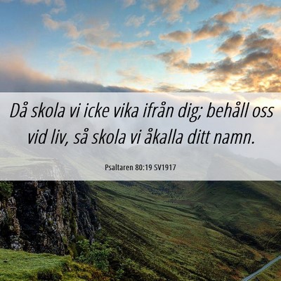 Picture 06 - Psaltaren 80:19 SV1917 - Då skola vi icke vika ifrån dig; behåll oss - Bible Verse Picture