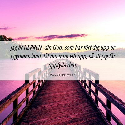Picture 06 - Psaltaren 81:11 SV1917 - Jag är HERREN, din Gud, som har fört dig upp ur - Bible Verse Picture
