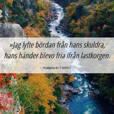 Picture 06 - Psaltaren 81:7 SV1917 - »Jag lyfte bördan från hans skuldra, hans - Bible Verse Picture