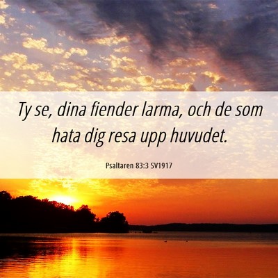 Picture 06 - Psaltaren 83:3 SV1917 - Ty se, dina fiender larma, och de som hata dig - Bible Verse Picture