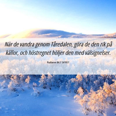 Picture 06 - Psaltaren 84:7 SV1917 - När de vandra genom Tåredalen, göra de den rik - Bible Verse Picture