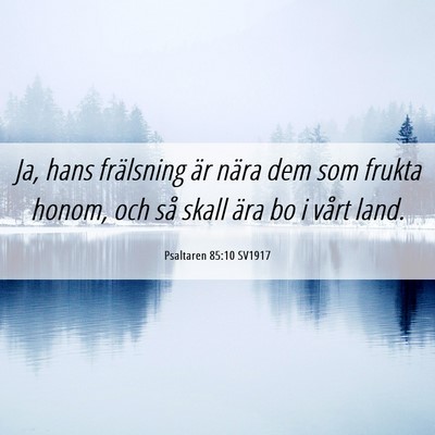 Picture 06 - Psaltaren 85:10 SV1917 - Ja, hans frälsning är nära dem som frukta - Bible Verse Picture