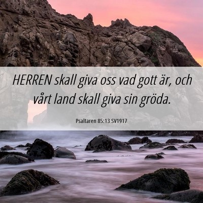 Picture 06 - Psaltaren 85:13 SV1917 - HERREN skall giva oss vad gott är, och vårt - Bible Verse Picture