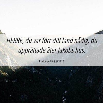 Picture 06 - Psaltaren 85:2 SV1917 - HERRE, du var förr ditt land nådig, du - Bible Verse Picture