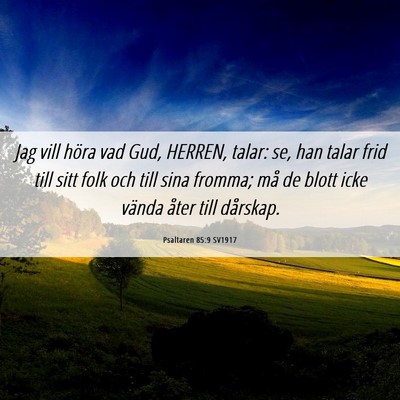 Picture 06 - Psaltaren 85:9 SV1917 - Jag vill höra vad Gud, HERREN, talar: se, han - Bible Verse Picture